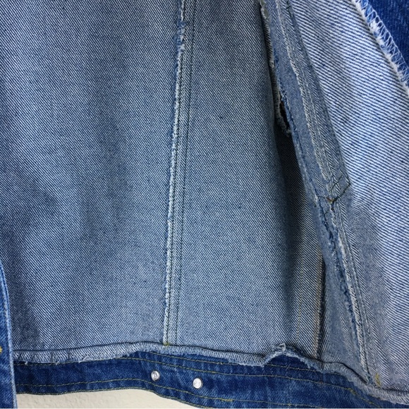 St. Maarten Dallas Vintage Leather Denim Mix Media Studded Vest Sz M - Picture 9 of 15